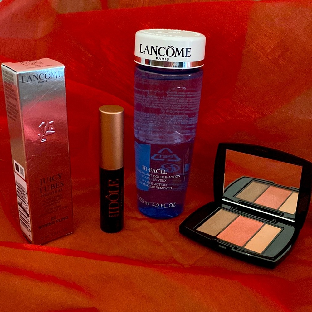 Lancôme Bundle Eye Makeup Remover Idole Mascara Juicy Tubes Blush Subtil Palette